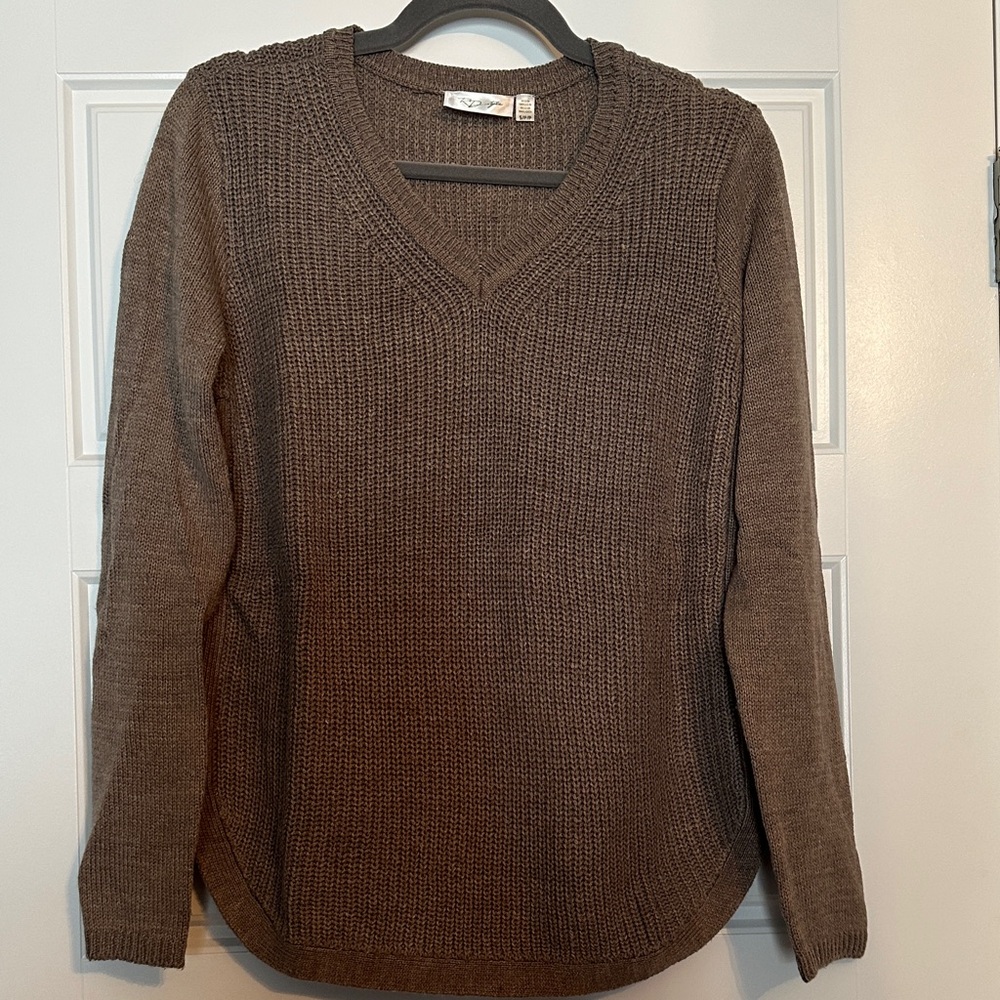 RD Style Brown V-Neck Sweater